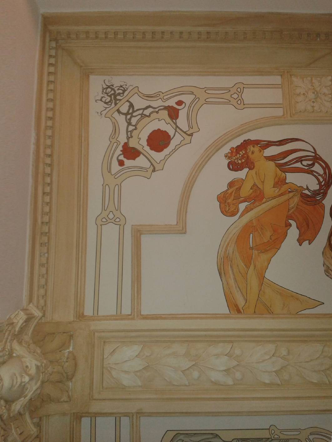 Kalkspachtel, Spachteltechnik, Schablonentechnik, Jugendstil  Treppenhaus, Treppenhaus Berlin, Gründerzeit Treppenhaus Berlin, Malerarbeiten Berlin, Restaurierung Berlin, Schablonen, Lasur, Lasuren